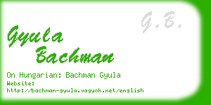 gyula bachman business card